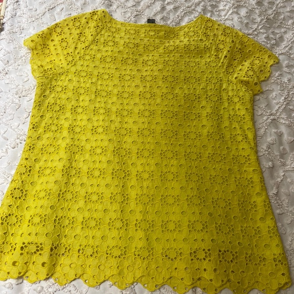 JCrew Collection daisy/eyelet short sleeved lined blouse - Picture 7 of 7